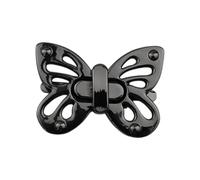 Asukohu Torsade en métal pour valises, motif papillon, fermeture sécurisée, matériel de sac à main, pièce de rechange pour sac en métal, Noir , One Size