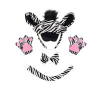 Asukohu Zèbre Oreilles et Queue Nœud Papillon Gants Animal Déguisement Kits Accessoires Zèbres Costume Ensemble pour Halloween Cosplay Fête Halloween Cosplay