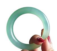 ASumPio Bracelet Bracelet en Jade Classique pour Femmes Élégantes, Bracelets en Chaîne De Jade À Main Bleu Vert Naturel, Bijoux pour Filles Fabriqués À La Main avec Boîte,58-60mm