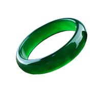 ASumPio Bracelet Bracelet en Jade pour Femme, Bracelets en Calcédoine Verte Impériale Naturelle, Bracelet en Jade Couleur Jade, avec Boîte À Bijoux, 54-64 Mm,60mm