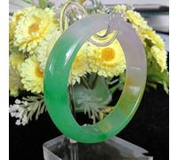 ASumPio Bracelet Chinois, Bracelet De Jade Vert, Bracelet De Jade Birman Naturel Bracelet De Jade Vert Bracelet Tricolore De Jade Quartzite avec Boîte,61mm