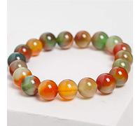 ASumPio Bracelet De Jade, Bracelet Chinois, Bracelet en Pierre De Jade, Bracelet D’Agate De 8 Mm Hommes Et Femmes Bracelet D’Agate De Paon Naturel Bijoux avec Boîte,8mm