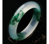 ASumPio Bracelet De Jade pour Dames, Bracelet pour Dames, Bracelet De Jade À Fleurs Flottantes Vertes De Jade Naturel, Bracelet De Jade Quartzite, Bracelet De Jade De Beauté Fine,61mm