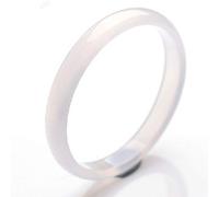 ASumPio Bracelet De Jade pour Femmes, Bracelet Chinois, Bracelet De Jade À Bande Étroite D’Agate Blanche Brésilienne Naturelle Bracelet De Calcédoine D’Agate À Bande Mince,58mm