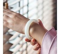 ASumPio Bracelet De Jade pour Femmes, Bracelet De Jade, Bracelet De Jade pour Dames en Agate Naturelle, Bracelet De Jade Épais Élargi,64mm