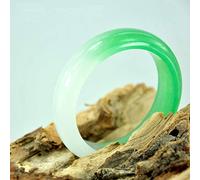 ASumPio Bracelet De Jade Vert, Bracelet De Jade pour Femmes, Bracelet De Jade De Jade Birman Bracelet De Jade De Roche De Quartz Semi-Vert avec Boîte,56mm