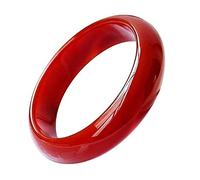 ASumPio Bracelet en Calcédoine D'Agate Rouge Naturelle, Bracelet pour Femme en Jade Chinois De Haute Qualité, Élégant Et Classique avec Emballage De Boîte À Bijoux,60mm
