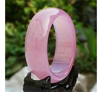 ASumPio Bracelet en Jade, Bracelet Chinois, Bracelet en Jade Rose Clair De Type Glace Naturelle, Bracelet en Jade Hibiscus pour Femmes Et Filles avec Boîte,64mm
