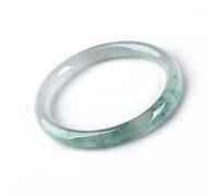 ASumPio Bracelet en Jade Naturel, Bracelet Flottant en Jade À Fleurs Vert Foncé, Bracelet Jingle pour Femme, Barre Ronde Fine, pour La Famille Ou Les Amis, avec Boîte À Bijoux, 52-64 Mm,61mm