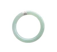 ASumPio Bracelet en Jade Naturel De Qualité A, Bracelet À Barre Ronde en Jade pour Femme, Bracelet en Jade Vert Clair, pour Mère, pour Petite Amie, avec Boîte À Bijoux, 53-64 Mm,55-56mm