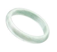 ASumPio Bracelet en Jade Naturel pour Femme, Bracelet en Jade Blanc du Guizhou, Bracelet À Fleurs Vertes Flottantes, Bracelet en Jade Naturel Chinois Élégant Et Classique, avec Boîte À Bi,64mm
