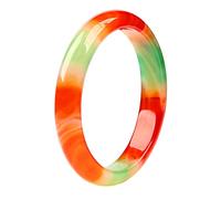 ASumPio Bracelet en Jade pour Femme, Bracelet en Calcédoine Naturelle, Bracelet en Agate, Bracelet en Jade Coloré, Bracelet en Jade À Barre Large pour Femme, Porte-Bonheur, pour Petite Am,58mm