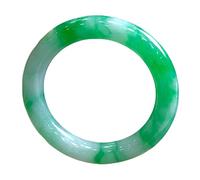 ASumPio Bracelet en Jade pour Femme, Bracelet en Jade Naturel, Bracelet en Jade À Barre Ronde pour Femme, Fleur Flottante De Couleur Jade, pour La Famille, pour Les Amis, avec Boîte À Bij,60mm