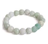 ASumPio Bracelet en Jade pour Femmes, Bracelet Bouddha, Bracelet en Perles De Lotus en Jade Naturel, À La Mode, pour Dames,