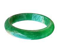 ASumPio Bracelet Jonc en Jade Birman Naturel, Jadéite Verte Complète pour Femme, Boîte À Bijoux, Bracelets Classiques Et Élégants en Jade Vert, Mariage/Anniversaire/Célébration, 54-64 Mm,64mm