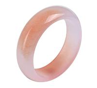 ASumPio Bracelet Jonc en Jade en Fil d'or, Bracelets en Jade Rose Clair, Bracelet en Jade Gobi Naturel pour Femme, Bracelet en Jade en Poudre d'hibiscus avec Boîte, 56-62 Mm,56mm