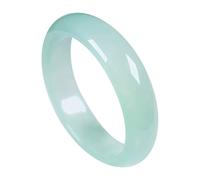 ASumPio Bracelet Jonc en Jade Naturel Chinois pour Femme, Bonne Chance, Quartzite Vert, Bracelets en Jade Vert Clair, Intérieur 54-64 Mm, avec Boîte À Bijoux,Jade