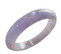 ASumPio Bracelet Jonc en Jade pour Femme, Bracelet en Jade Violet Glacé, Bracelet Rond en Jade À Fleurs Flottantes, Le Meilleur pour La Famille, Les Amis, Les Femmes, avec Boîte À Bijoux,62mm