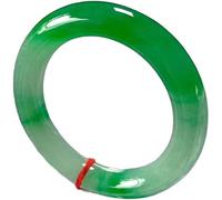 ASumPio Bracelet Jonc en Jade pour Femme, Bracelet Jonc en Jade Naturel, Bracelet Jonc en Jade À Fleur Flottante Verte De Qualité A, Bijoux, avec Boîte À Bijoux, 54-64 Mm,green-56mm