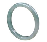 ASumPio Bracelet Jonc en Jade pour Femme, Fleur Flottante Et Bracelet en Jade Ovale Transparent, Bracelet en Jade À Barre Ronde, Le Meilleur pour La Famille, Les Amis Et Les Dames, avec B,62mm