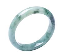 ASumPio Bracelets De Jade Naturel, Bracelet De Bracelet De Jade À Fleur Flottante Verte pour Dames, Fleur Flottante De Couleur Émeraude, avec Boîte À Bijoux, 54-64 Mm,Jade
