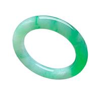 ASumPio Bracelets en Jade, Bracelet Jonc en Jade Vert À Fleur Flottante, Bracelet en Jade À Barre Ronde pour Femme, avec Boîte À Bijoux, pour Mère, pour Petite Amie, 54-64 Mm,54mm