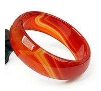 ASumPio Bracelets pour Dames, Bijoux en Jadéite Naturelle, Bracelet en Agate Rouge, Bracelet Rond Élargi Et Épais pour Femmes Et Filles, 56-64 Mm,58-60mm