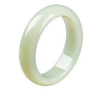 ASumPio Bracelets pour Femmes, Bijoux en Jadéite Naturelle, Bracelet Blanc, Rond, pour Femmes Et Filles, 54-64Mm,54-56mm