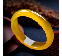 ASumPio Bracelets pour Femmes, Bracelet Chinois en Agate Jaune Naturelle Et Jade pour Femmes, Bijoux Fabriqués À La Main pour Filles avec Boîte,62-64mm