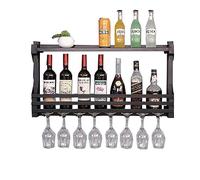 ASumPio Casier À Vin Casier À Vin Mural Casier À Vin en Fer Casier À Vin Décoration Créative Refroidisseur De Vin Étagère À Verres À Vin (Noir 80 * 11 * 43 Cm)