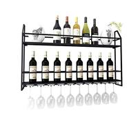 ASumPio Casier À Vin Étagère À Vin en Fer Casier À Vin Mural Trépied Support De Verre À Vin Casier À Vin Créatif Support De Verre À Vin Refroidisseur De Vin Or Noir (Noir 100 * 12 * 62 Cm)