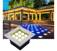 ASumPio Éclairage Paysager Extérieur - Spot LED Encastré Carré, Éclairage De Chemin Ultra-Mince Étanche Ip67, Lampadaire Décoratif De Jardin, Installation Facile,Red-36w