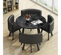 ASumPio Ensemble De Table À Manger Ronde avec Chaises Meubles Peu Encombrants pour Salles À Manger, Salons Et Salles De Réception Convient pour Table De Conférence Ou Coin,26