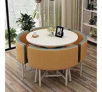 ASumPio Ensemble De Table À Manger Ronde avec Chaises Meubles Peu Encombrants pour Salles À Manger, Salons Et Salles De Réception Convient pour Table De Conférence Ou Coin,11