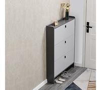 ASumPio Meuble À Chaussures À 3 Niveaux avec Rangement Caché pour Entrée, Salon, Chambre À Coucher, Couloir, Organisateur De Chaussures Peu Encombrant avec Portes, Design Étroit,80 * 17 * 118cm