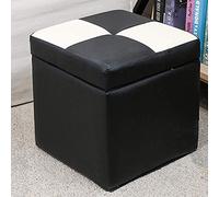 ASumPio Repose-Pieds Rembourré en Simili Cuir, Banquette De Rangement, avec Charnière, Boîte De Rangement, Coffre, Siège Unique, Repose-Pieds De Rangement (30 X 30 X 32 Cm (12 X 12 X 13) A)