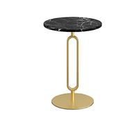 ASumPio Table D'Appoint Moderne, Mini Table, avec Plateau en Marbre,Black-40cm×40cm×55cm