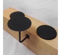 ASumPio Table De Café, Table De Bar Murale, Table D'Appoint Ronde, Table À Manger Basse Noire avec Support Mural en Forme De L, Table De Bar en Métal, Table De Bistrot,One Color-40x40x45cm