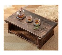 ASumPio Table De Méditation en Bois Massif, Table De Sol Japonaise, Table Basse Pliable, Table Basse De Sol, Table Basse Simple pour Salon, Table À Thé Antiqu,One Color-50x30x20cm
