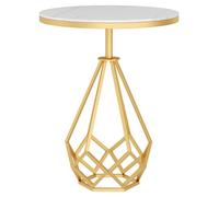 ASumPio Tables D'Appoint Rondes pour Salon, Table D'Appoint Créative pour Collation, Table Basse, Rangement pour Téléphone, Table D'Appoint Géométrique en Métal pour Salle,White+d-40x62cm