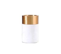 ASumPio Vase Cylindrique D'Hôtel, Salle D'Échantillon De Bureau De Vente, Vase Décoratif en Marbre De Clubhouse, Vase Décoratif De Réception De Salon avec Fleurs Séchées,White-10 * 16CM