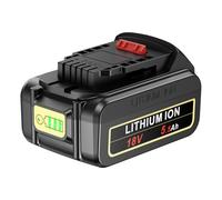 ASUNCELL Batterie de rechange 18 V 5500 mAh pour batterie Dewalt DCB184 DCB180 DCB181 DCB182 DCB200 DCB201 DCB204 avec affichage LED