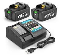 ASUNCELL Lot de 2 batteries 5,5 Ah et chargeur pour Makita LXT, compatibles avec toutes les batteries Makita 14,4 V-18 V Li-Ion BL1815, BL1830, BL1850, BL1430