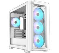 ASUS Boîtier PC A23 Plus TG ARGB – Ventilateurs ARGB préinstallés, panneau avant en maille, Blanc