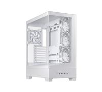 ASUS A31 Plus TG ARGB WHITE - Boîtier PC Midi Tower ATX/microATX/Mini-ITX, 3x120mm ARGB avant, 1x120mm arrière, USB 3.2 Gen 1/Gen 2x2 Type-C, verre trempé
