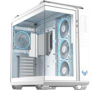 ASUS TUF Gaming GT502 Horizon Blanc ATX - Moyenne Tour (Design panoramique, Double Chambre, Zones de Refroidissement CPU et GPU indépendantes, Panneaux latéraux sans Outils, 4 ventils ARGB fournis)