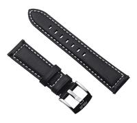 ASUS Bracelet de rechange VivoWatch, compatible avec VivoWatch 5, en cuir, installation facile, boucle en métal, design soigné, durable, noir avec coutures blanches, Simili cuir