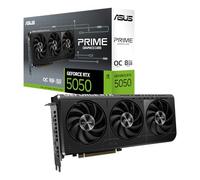 ASUS Carte Graphique Prime GeForce RTX 5050 8 Go GDDR6 OC Edition (PCIe 5.0, 8 Go GDDR6, HDMI/DP 2.1, 2.5-Slot, Ventilateurs axial-Tech, Double BIOS)