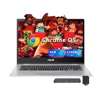 ASUS Chromebook CX1 Ordinateur portable FHD 14", Intel Celeron N4500, 4 Go de RAM, 224 Go de stockage (64 Go eMMC + station d'accueil 160 Go), carte graphique Intel UHD, caméra HD 720p, WiFi 6, Chrome