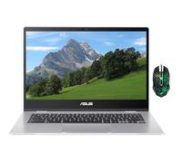 ASUS Chromebook CX1, ordinateur portable FHD CX1400 de 14", Intel Celeron N4500, 4 Go de RAM, 192 Go de stockage (64 Go eMMC + 128 Go Micro SD), WiFi 6, Lay-Flat, Chrome OS, souris conçue, argent